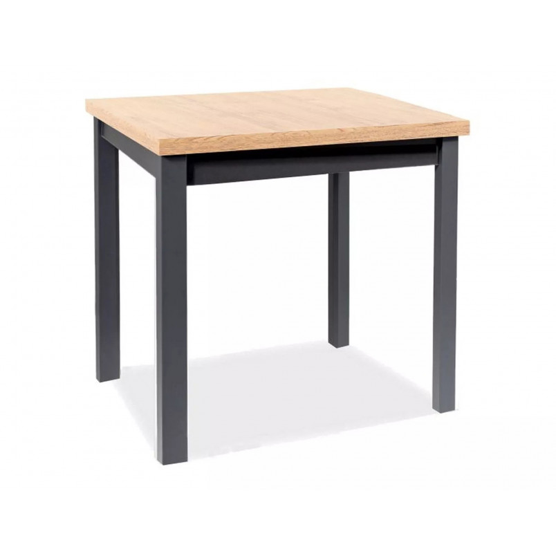 Stół kwadratowy Adam 80x80 Signal | Dąb Artisan / Czarny Mat