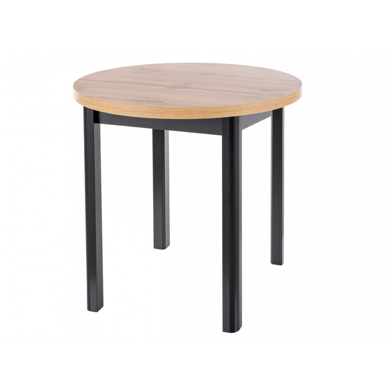 Stół okrągły Adam 80cm Signal - Dąb Artisan / Czarny Mat