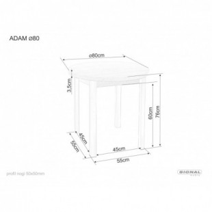 Stół okrągły Adam 80cm Signal - Dąb Artisan / Czarny Mat