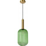 Lampa Wisząca Szklana Retro Lucide Maloto | Zielony Mosiądz