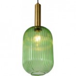 Lampa Wisząca Szklana Retro Lucide Maloto | Zielony Mosiądz