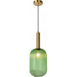 Lampa Wisząca Szklana Retro Lucide Maloto | Zielony Mosiądz