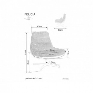Fotel obrotowy Felicia szary Signal - Komfort i styl
