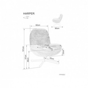 Fotel Harper szary Signal - Komfortowy i obrotowy