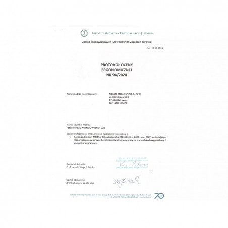 Fotel biurowy Winner Lux Signal | Ergonomiczny, Regulowany