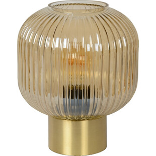 Lampa stołowa Lucide Maloto - Bursztynowe szkło, styl retro