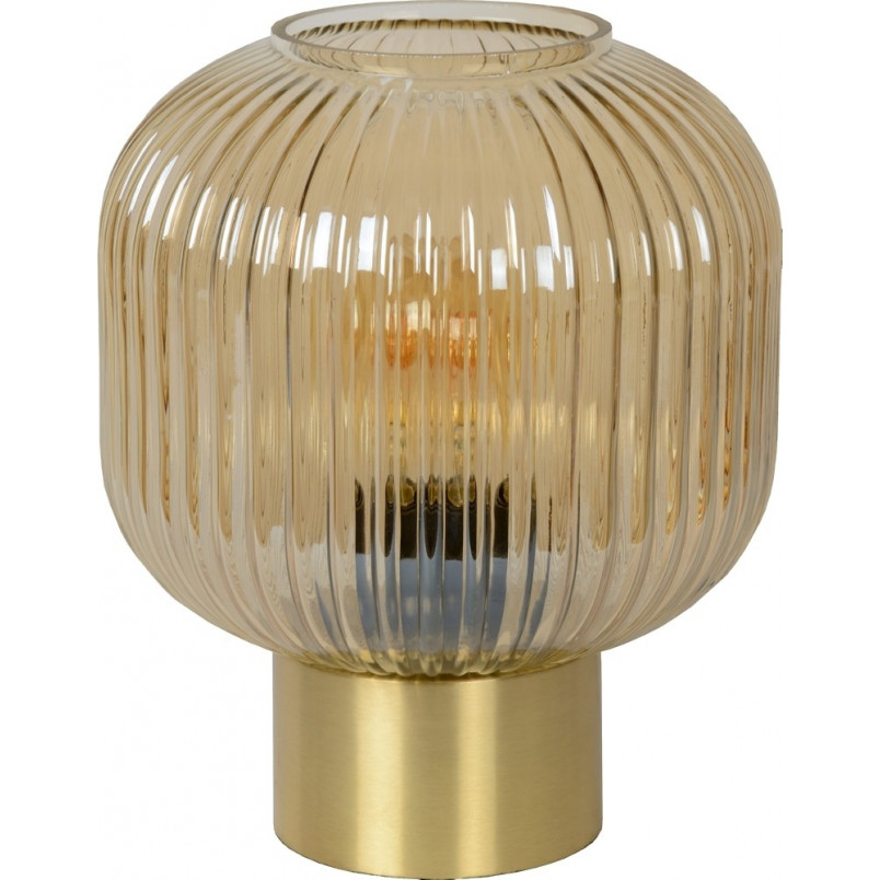 Lampa stołowa Lucide Maloto - Bursztynowe szkło, styl retro