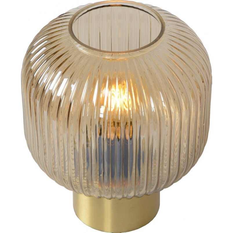 Lampa stołowa Lucide Maloto - Bursztynowe szkło, styl retro