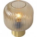 Lampa stołowa Lucide Maloto - Bursztynowe szkło, styl retro