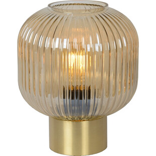 Lampa stołowa Lucide Maloto - Bursztynowe szkło, styl retro