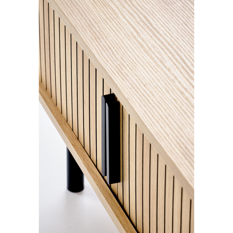 Stolik Angelina Halmar: Schowek, 90x50cm - Naturalny/Czarny