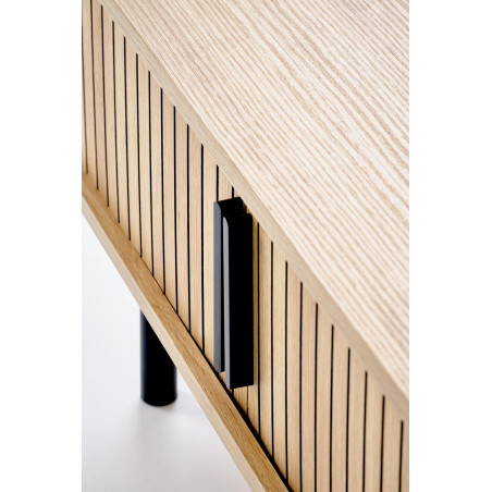 Stolik Angelina Halmar: Schowek, 90x50cm - Naturalny/Czarny