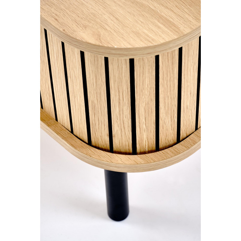 Stolik Angelina Halmar: Schowek, 90x50cm - Naturalny/Czarny