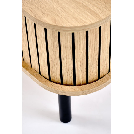 Stolik Angelina Halmar: Schowek, 90x50cm - Naturalny/Czarny