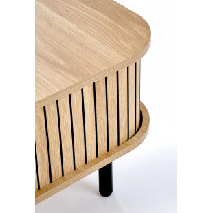 Stolik Angelina Halmar: Schowek, 90x50cm - Naturalny/Czarny