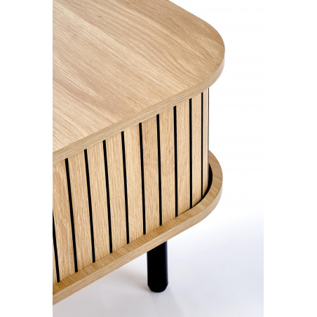 Stolik Angelina Halmar: Schowek, 90x50cm - Naturalny/Czarny