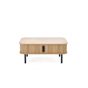 Stolik Angelina Halmar: Schowek, 90x50cm - Naturalny/Czarny