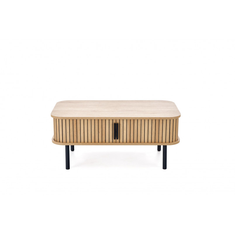 Stolik Angelina Halmar: Schowek, 90x50cm - Naturalny/Czarny