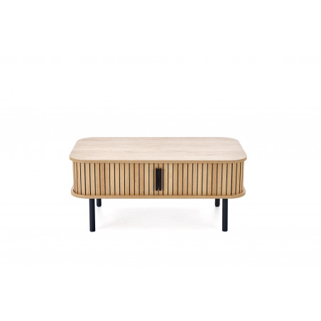 Stolik Angelina Halmar: Schowek, 90x50cm - Naturalny/Czarny