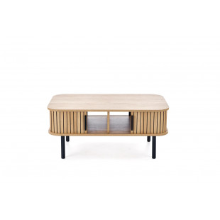Stolik Angelina Halmar: Schowek, 90x50cm - Naturalny/Czarny