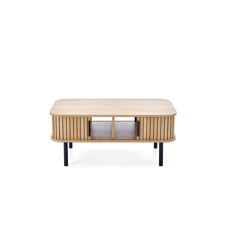 Stolik Angelina Halmar: Schowek, 90x50cm - Naturalny/Czarny