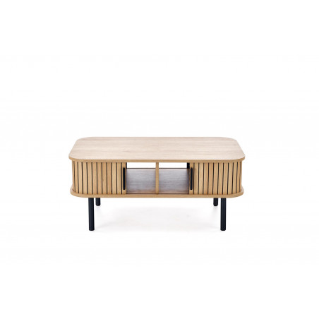 Stolik Angelina Halmar: Schowek, 90x50cm - Naturalny/Czarny