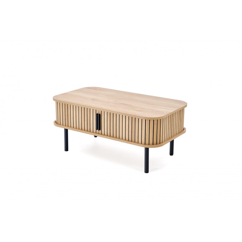 Stolik Angelina Halmar: Schowek, 90x50cm - Naturalny/Czarny