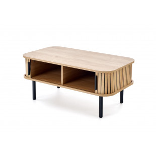 Stolik Angelina Halmar: Schowek, 90x50cm - Naturalny/Czarny