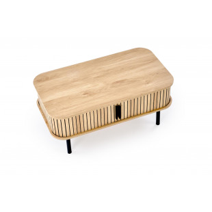 Stolik Angelina Halmar: Schowek, 90x50cm - Naturalny/Czarny