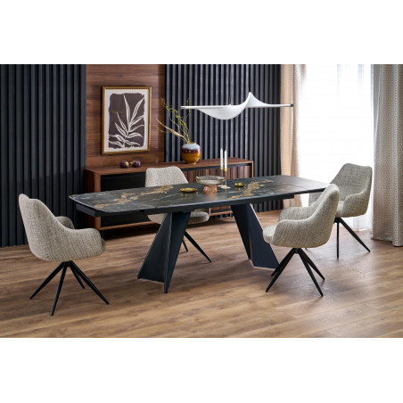 Stół rozkładany Armani Halmar | Nowoczesny design, czarny marmur