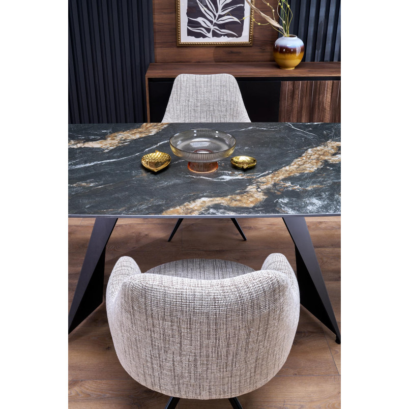 Stół rozkładany Armani Halmar | Nowoczesny design, czarny marmur
