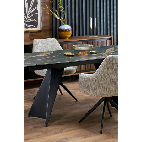 Stół rozkładany Armani Halmar | Nowoczesny design, czarny marmur