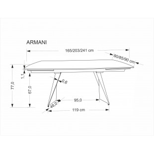Stół rozkładany Armani Halmar | Nowoczesny design, czarny marmur