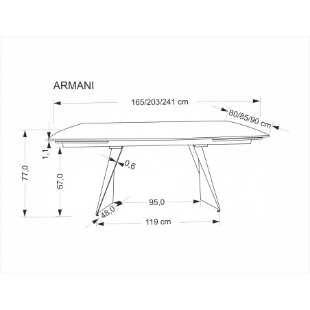 Stół rozkładany Armani Halmar | Nowoczesny design, czarny marmur