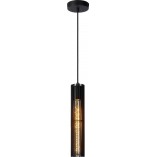 Lampa wisząca Lionel czarna | Lucide - Loftowa tuba E27