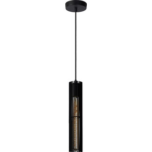 Lampa wisząca Lionel czarna | Lucide - Loftowa tuba E27