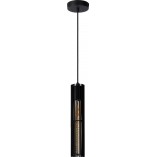Lampa wisząca Lionel czarna | Lucide - Loftowa tuba E27