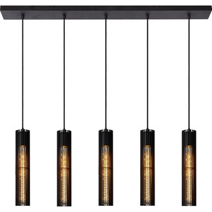 Lampa wisząca czarna Lionel | Lucide - Loftowa lampa E27