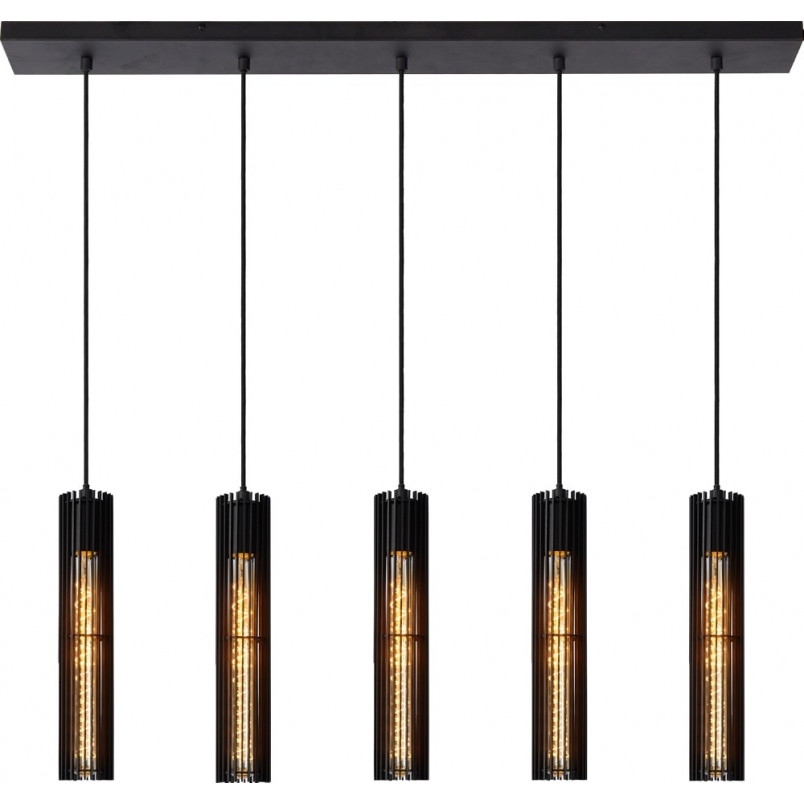 Lampa wisząca czarna Lionel | Lucide - Loftowa lampa E27
