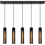 Lampa wisząca czarna Lionel | Lucide - Loftowa lampa E27