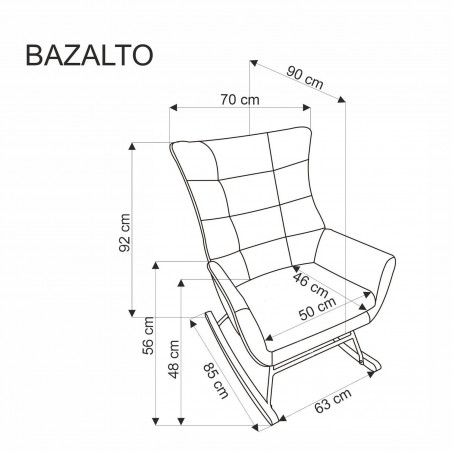 Fotel bujany welurowy Bazalto czarny Halmar - Komfort i styl