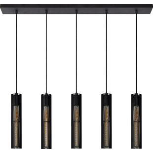 Lampa wisząca czarna Lionel | Lucide - Loftowa lampa E27