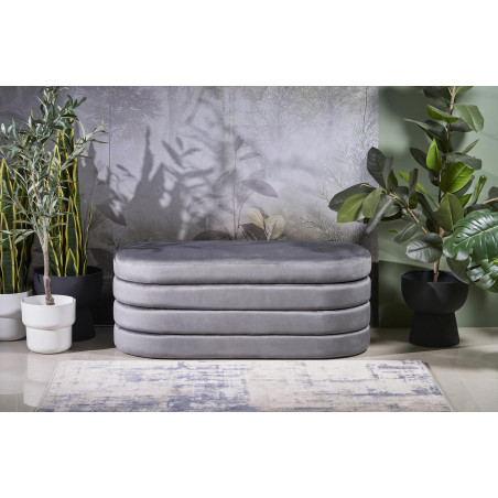 Ławka welurowa Calpi Halmar | Schowek, 110x46cm, Szara