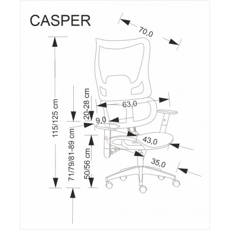 Fotel biurowy z siatki Casper czarny Halmar | Komfort i ergonomia