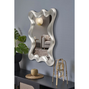 Lustro Futurystyczne Deco Halmar 90x70cm - Srebrny Antyczny