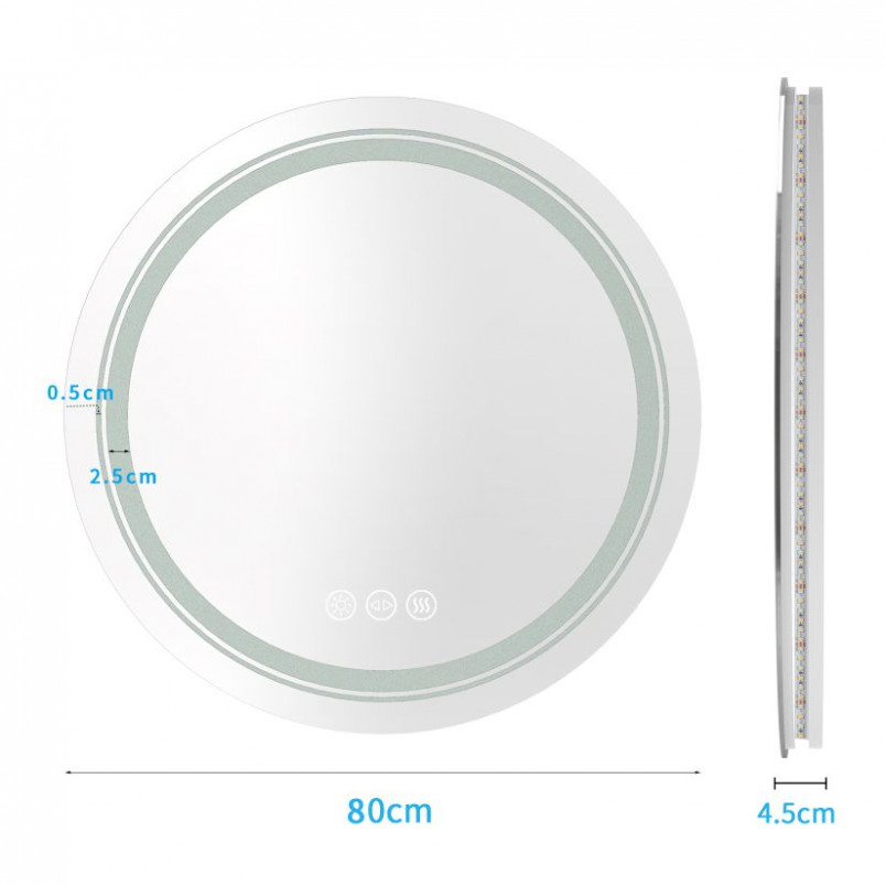 Lustro LED Dover 80cm Halmar - Oświetlenie, Funkcje, Elegancja