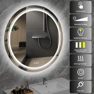 Lustro LED Dover 80cm Halmar - Oświetlenie, Funkcje, Elegancja