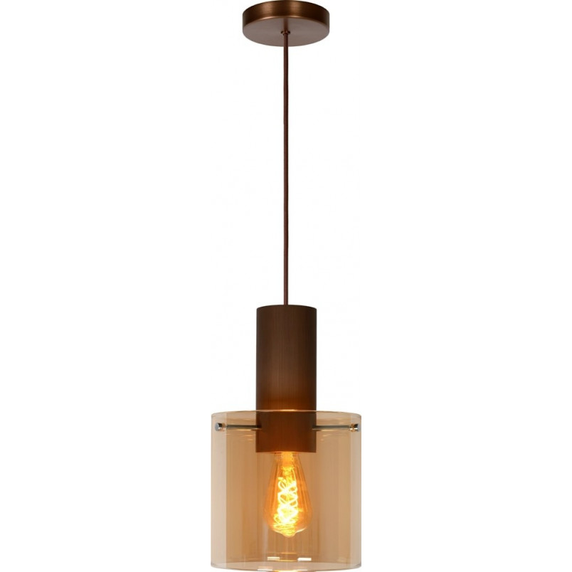 Lampa Wisząca Lucide Toledo - Bursztynowe Szkło, E27 | Kup Teraz