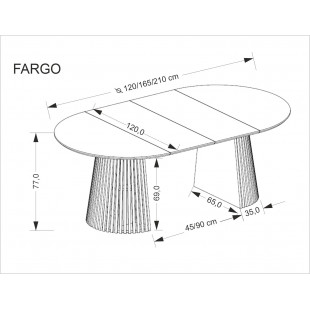 Stół rozkładany Fargo Halmar | Okrągły, 120-210cm, Okleina