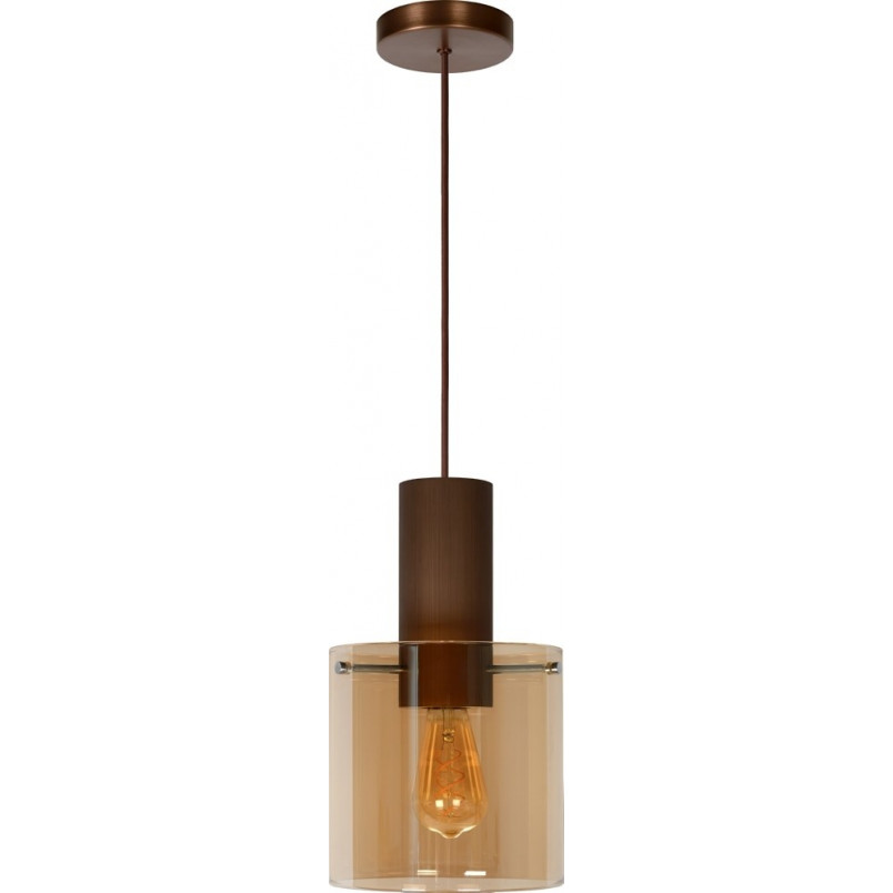 Lampa Wisząca Lucide Toledo - Bursztynowe Szkło, E27 | Kup Teraz